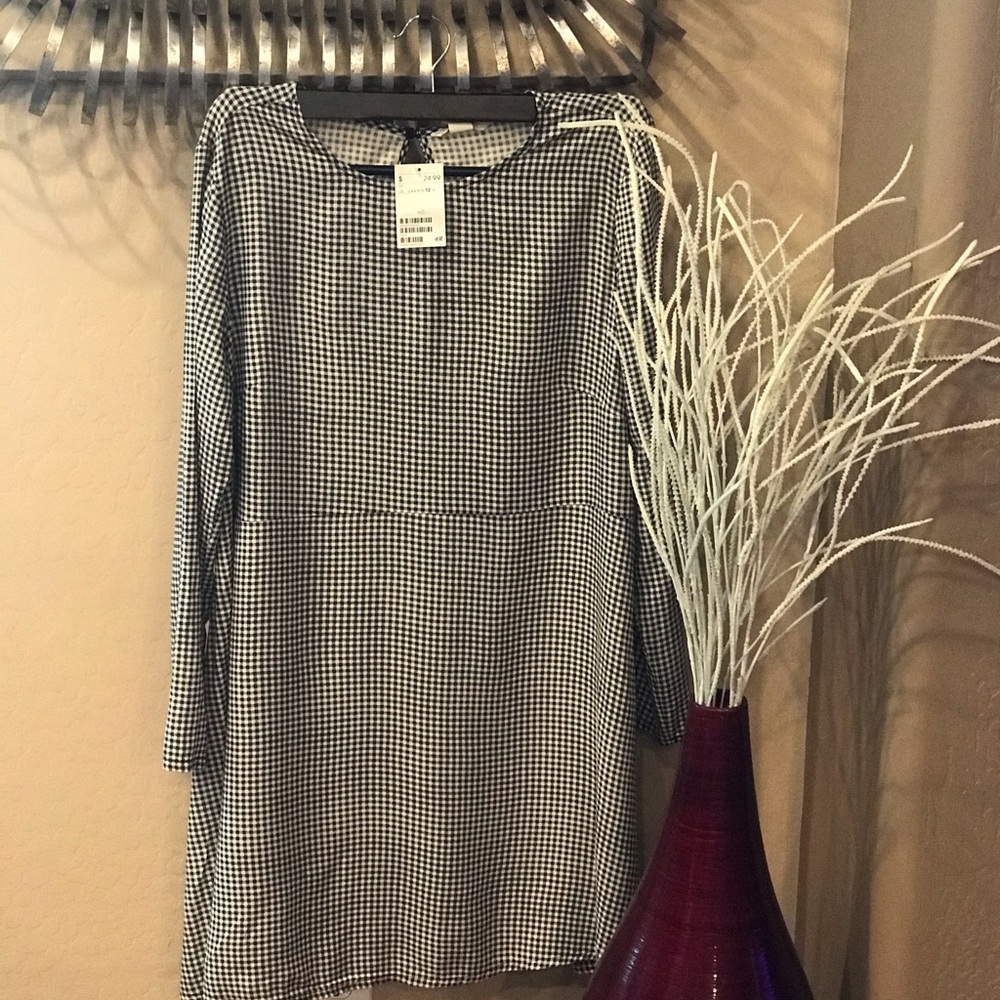H&M long sleeve Gingham dress size 12 woman’s